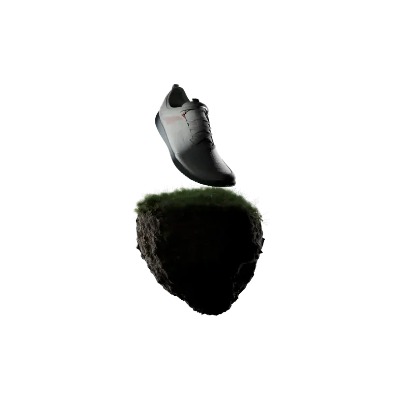 Built NMS shoe hovering over a grass block